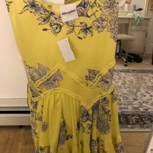 yellow floral mini dress